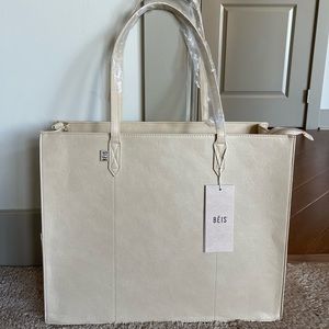 NWT BEIS Beige Work Tote (large)